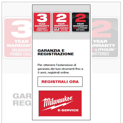 MANUALE REGISTRAZIONE E GARANZIA