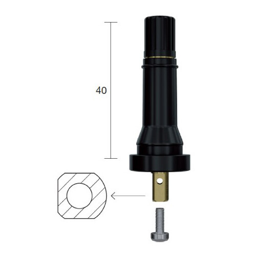 1258AM Valvole auto tubeless SNAP-IN alta velocità per sistema TPMS