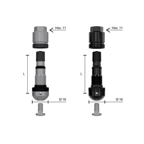 1320 Valvole metalliche per sensori TPMS ad angolo variabile